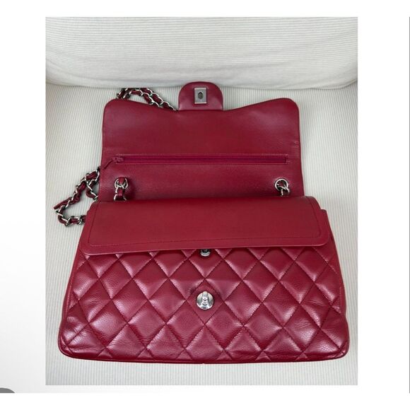 Chanel caviar Jumbo Double Flap Bag Leather Red - Picture 12 of 16